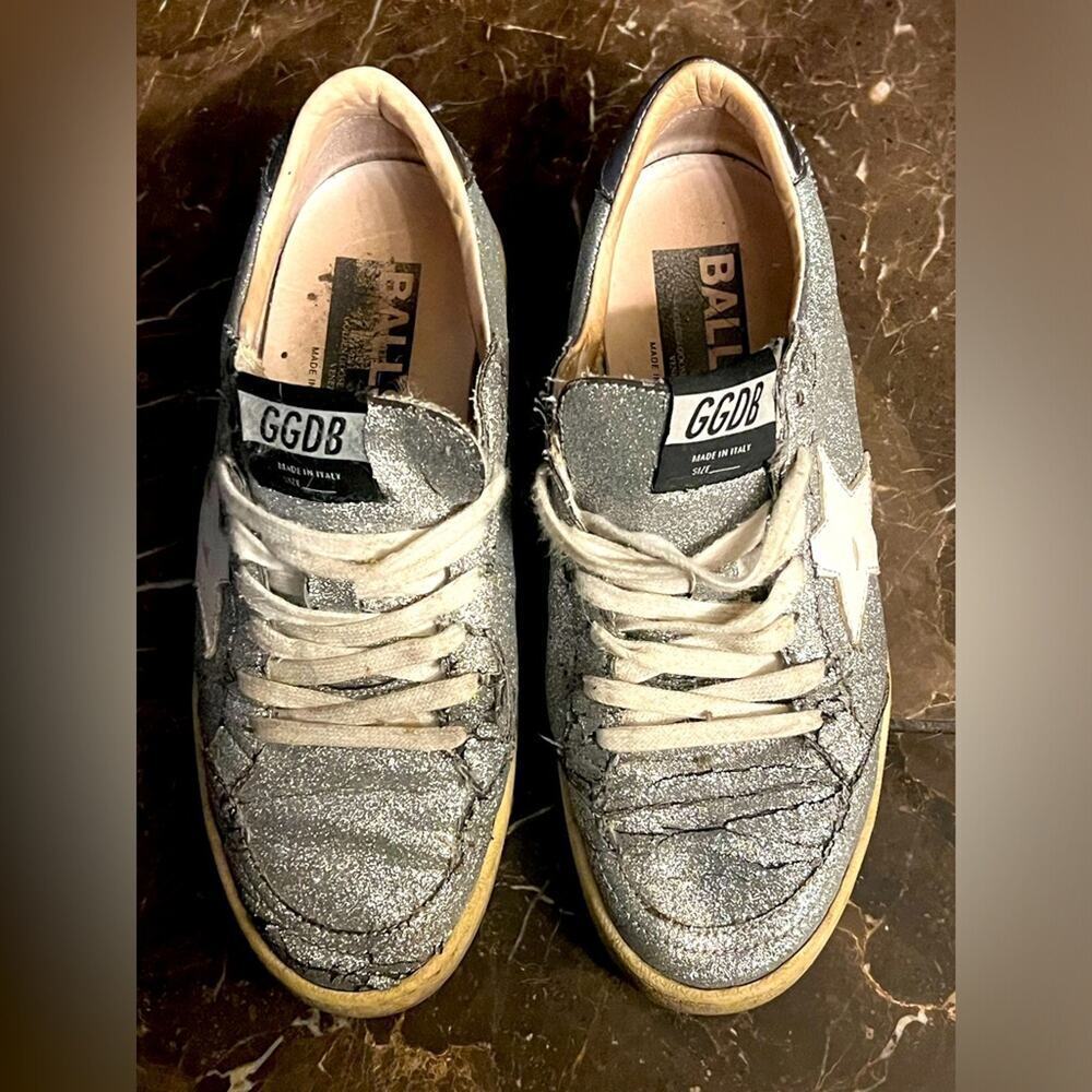 Golden Goose Silver Glitter ballstars 37 - Picture 2 of 6